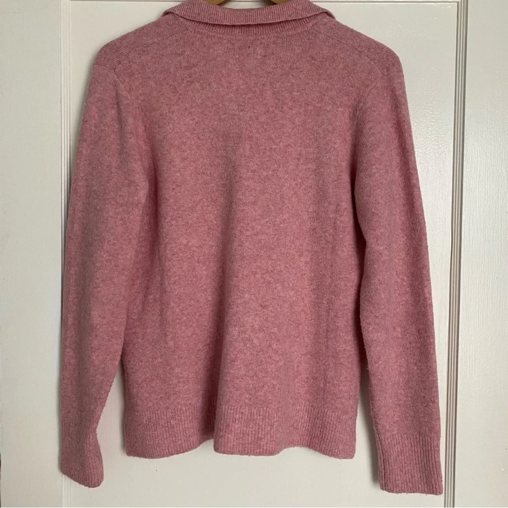 J. CREW Collared Polo Sweater in Extra Soft Yarn Pink Size Small - Picture 4 of 7